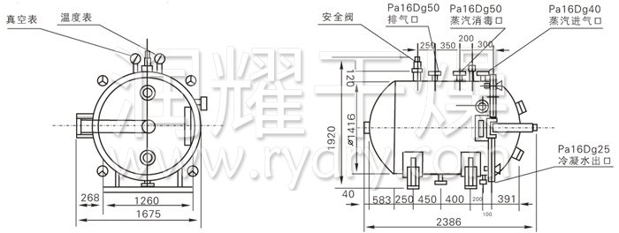 圆形静态真空干燥机结构示意图